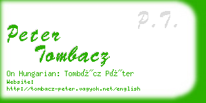 peter tombacz business card